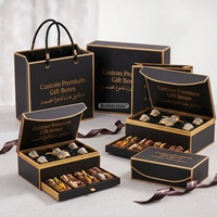Boîte cadeau magnétique personnalisée avec impression dorée Ramadan Mubarak, gaufrage, avec tiroir à deux niveaux