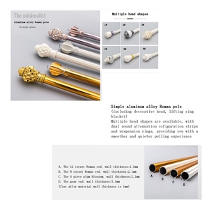 <span class=keywords><strong>Rideau</strong></span> rond en métal en aluminium de haute qualité pôles simples pistes accessoires tige pour fenêtre - Product Image 3