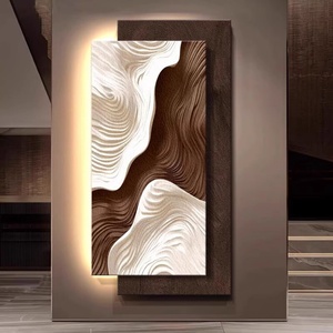 Pintura Decorativa Minimalista para Entrada, Textura de Arenisca, Cuadro para Colgar en la Pared del Sofá, Mural Abstracto 3D Avanzado con Lámpara - Product Image 4