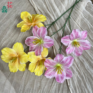 Fleurs artificielles en soie mélangée, tulipes, daylilies, lys, bouquet de décoration de mariage, accessoires de photographie - Product Image 2
