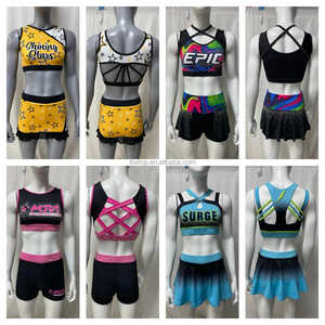 Conjunto de Top Corto y Pantalones Cortos de Animadora Personalizados con Tinte Completo para Niñas Adultas, Ropa de Práctica con Diseño de Mariposa - Product Image 3