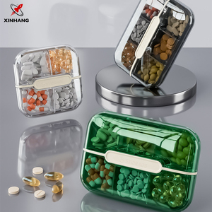 Xinhang hàng tuần Pill Organizer xách tay vitamin Pill trường hợp 4/6 ngăn hộp lưu trữ cho thuốc Vitamin ngoài trời Organizer trường hợp - Product Image 6