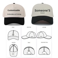 Casquette de baseball vierge à 5 panneaux en toile de coton bicolore, à pois et rayures, personnalisable, pour l'extérieur, pour femmes, vente en gros usine