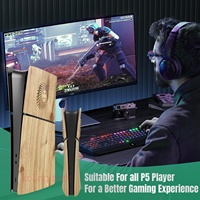 Nouvel arrivage de plaques noires de coque de remplacement en ABS de qualité supérieure de couleur bois avec évent de refroidissement pour Playstation 5 PS5 Slim Digital Edition