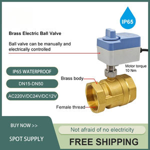 Vanne à bille électrique en laiton, étanche IP65, motorisée avec fonction de commutation manuelle, 1/2" 3/4" 1" 12V/24V/220V - Product Image 2
