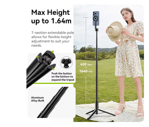 Ulanzi-<span class=keywords><strong>Palo</strong></span> para selfies, trípode magnético para iPhone, Samsung, Xiaomi, <span class=keywords><strong>Huawei</strong></span>, soporte de escritorio, para vídeo Tiktok, 1,64 M, M - Product Image 5