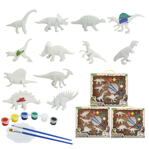 Unpainted <strong>Dinosaur</strong> Model Gift Diy <strong>Painting</strong> STEM Educational Toy for Kids - Product Image 1