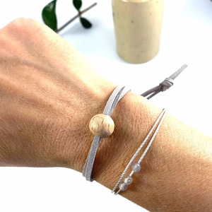 病気防止悪心救済ブレスレット木製ビーズエッセンシャルオイルディフューザーブレスレット2個セット、ローズクォーツまたは瑪瑙ブレスレット - Product Image 5