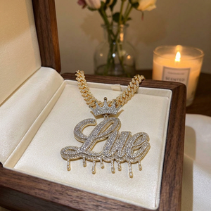 Colgante con Nombre Personalizado Icedout, Plata 925, Diamante Moissanita, Joyería de Lujo para Fiestas y Eventos, Estilo Hip Hop, Diseño Personalizado con Corona - Product Image 3