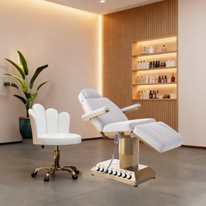 Cama de Belleza Eléctrica Portátil Moderna con 4 Motores de Elevación, Luces LED, Control de Pie, Material PU, Cama Cosmética para Salón - Product Image 2