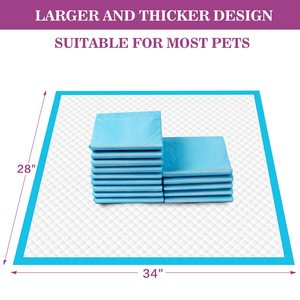 Vente en gros usine, échantillon gratuit, logo personnalisé, taille personnalisée, tapis absorbants jetables pour animaux de compagnie avec bande adhésive, tapis d'apprentissage pour chiens bleus - Product Image 6