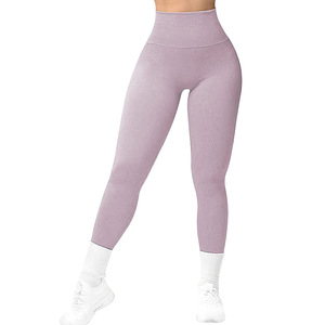Vêtements de sport OEM <span class=keywords><strong>BAS</strong></span> quantité minimale de commande Pantalons de yoga Vêtements de sport pour femmes Leggings à taille haute Vêtements d'entraînement Leggings sans couture légers et extensibles - Product Image 6
