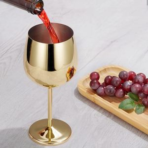 Verres à vin dorés incassables et durables de 550 ml – Gobelets populaires en acier inoxydable pour le voyage ou le camping - Product Image 3
