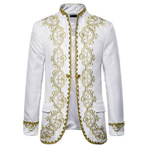 Robe <span class=keywords><strong>de</strong></span> mariée brodée <span class=keywords><strong>or</strong></span> <span class=keywords><strong>de</strong></span> style britannique pour homme Robes <span class=keywords><strong>de</strong></span> mariage col montant <span class=keywords><strong>de</strong></span> luxe vintage - Product Image 4
