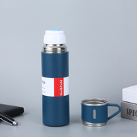 Ensemble de thermos isothermes en acier inoxydable 500 ml avec 3 tasses, emballage cadeau, compatible lave-vaisselle, pour le camping en plein air