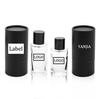 Juego de Botellas de Perfume de Lujo Personalizadas de 30 ml, 50 ml y 100 ml, Cilindro Redondo Vacío con Tapa Magnética y Pulverizador, Caja con Logotipo