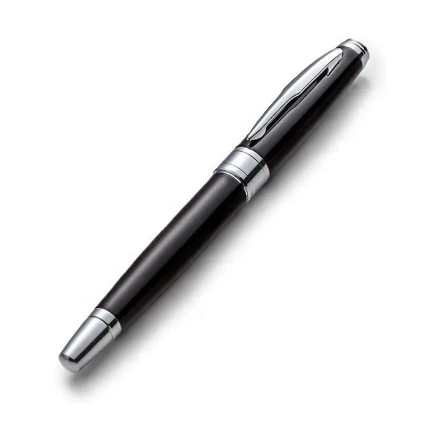 高品質カスタムロゴブラックインクメタルボールペンプロモーションライティング幅0.5mm