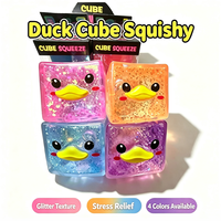 Jouet sensoriel anti-stress en forme de cube de canard, scintillant et mignon, pour soulager l'anxiété