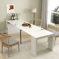 [Stock US] Table à manger moderne multifonctionnelle extensible avec prise et rangement pour fêtes, mariages et réunions – Accepte le dropshipping