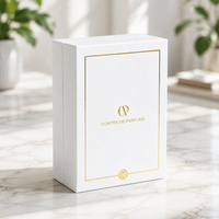Caixa de Presente Personalizada para Perfume com Tampa e Base em Papelão Rígido, Logotipo em Relevo com Folha de Ouro, Embalagem Cosmética Ecológica em Atacado