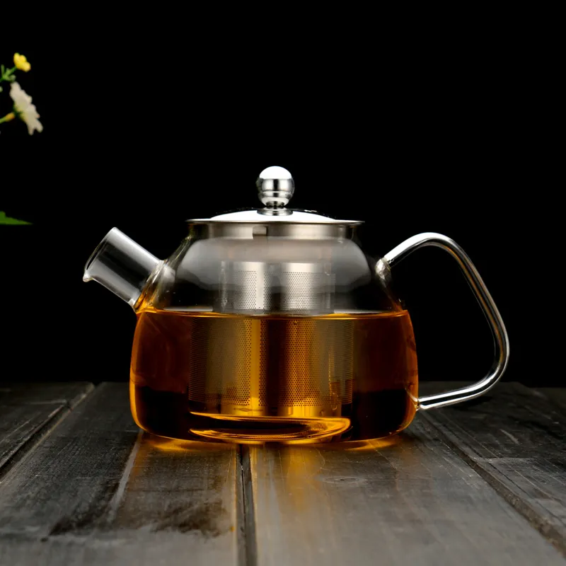 Wholesale glass pot printing Thickened heat-resistant glass steaming teapot High Quality Decorative Clear Glass Tea Set