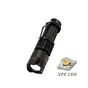 long range aluminum alloy body with metal clip mini torch light logo projector flashlight