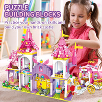 Juego de Bloques de Construcción Educativos Woma Toys, Modelo de Castillo de Princesa y Carruaje para Niñas, Casa de Juegos de Hadas para Niños (11054)