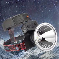 Lampu Kepala Berburu LED Super Terang P4000 Tahan Air IP65 Baterai Li-Ion 18650 Isi Ulang USB-C Dapat Diatur Jangkauan 750-999M untuk Berkemah