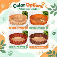 Nouvelle Niche/Cave Ovale Moderne Écologique Confortable Respirante Durable Faite à la Main en Rotin pour Chat et Chien – Panier Douillet Tout Confort