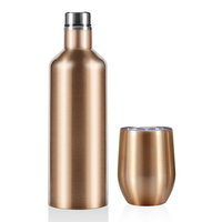 Set Hadiah Botol Air Vakum Isolasi Stainless Steel 304 dengan 1 Flask Vakum + 2 Mug Telur, Kustomisasi Logo Tersedia