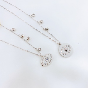 Artificial 18K chapado en oro de <span class=keywords><strong>mal</strong></span> de ojo parejas amor COLLAR COLGANTE de joyería de diamantes con Dropshipping. Exclusivo. - Product Image 2