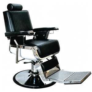 เก้าอี้ทำผมสำหรับร้านตัดผมทำจากหนังสีดำทันสมัยทำจากสแตนเลส - Product Image 1