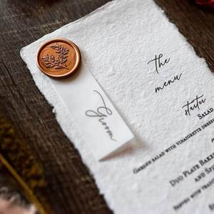 Cartes de <span class=keywords><strong>menu</strong></span> de <span class=keywords><strong>mariage</strong></span> personnalisées avec sceau de cire, marque-places en <span class=keywords><strong>papier</strong></span> mat imprimé, menus de dîner pour la décoration de table de réception de <span class=keywords><strong>mariage</strong></span> - Product Image 5