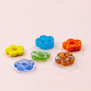 Cuentas de Flores Huecas de Cristal de Murano Hechas a Mano, Pequeñas y Frescas, de 16 mm, para Hacer Collares, Pulseras y Pendientes - Product Image 4