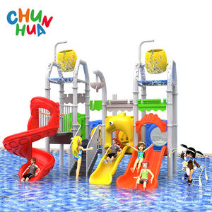 आउटडोर बच्चों पूल पानी स्प्रे प्लेग्राउंड प्लास्टिक स्लाइड बच्चों बगीचे पानी पार्क उपकरण - Product Image 2