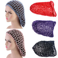 Filet à cheveux de 28 cm pour femmes, en maille douce de rayonne tricotée au crochet, pour dormir, couvre-cheveux pour boucles longues ou courtes, accessoires