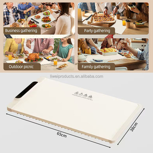 Vassoio Riscaldante <span class=keywords><strong>in</strong></span> <span class=keywords><strong>Silicone</strong></span> per Alimenti, Elettrico con Temperatura Regolabile, Tappetino Riscaldante Pieghevole per Buffet, Feste e Tavola da Cucina - Product Image 4