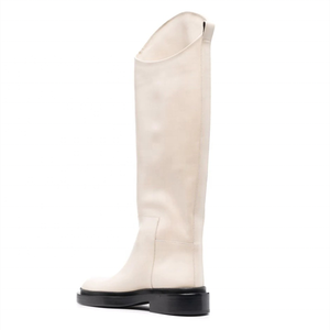 Winter Women Knight Boots <b>Round</b> <b>Toe</b> Flat <b>Heel</b> Shoes Slip-on Genuine Leather Boots 2021 - Product Image 6