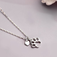 Nuevo Collar de Plata de Ley 925 con Diseño de Garra de Gato Hueca, Estilo Moderno y Lindo, Joyería Fina para Mujer
