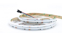 Bande LED adressable DC12V/24V FCOB RGB WS2811 IC 5m 630 LED, PCB blanc/noir 10mm, IP65, découpable, pour aménagement paysager