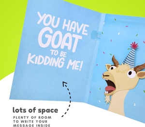 Tarjeta de cumpleaños divertida Screaming Goat <span class=keywords><strong>Meme</strong></span> Sound and Shaking Head Motion Bday Tarjetas de felicitación - Product Image 6