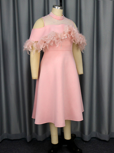 Dulce pluma rebordear una línea hombro frío <span class=keywords><strong>vestidos</strong></span> <span class=keywords><strong>de</strong></span> cóctel <span class=keywords><strong>de</strong></span> <span class=keywords><strong>boda</strong></span> africanos formales - Product Image 5