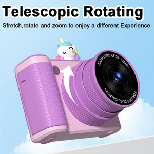 Appareil photo numérique pour enfants 180 °   Objectif rotatif télescopique à écran rabattable, zoom numérique 8X pour la photographie, adolescents, garçons, filles - Product Image 5