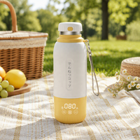 Bouilloire Électrique Intelligente en Acier Inoxydable 500ML, Rechargeable, Charge Rapide, Sans Fil, Contrôle Numérique, Portable
