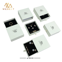 Boîte à bijoux rigide en gros Webest, emballage personnalisé pour bijoux avec ruban de tirage pour bagues, colliers et boucles d'oreilles