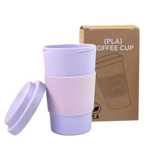 Taza de Café Reutilizable Ecológica de PLA Biodegradable de 15 oz (450 ml), Color Personalizado, Logotipo, Superficie Mate, Asa, Artículos Promocionales para Bebidas - Product Image 1