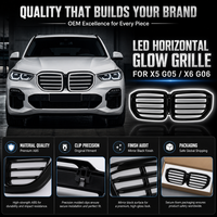 Calandre avant LED à lamelles horizontales innovante pour BMW G05 G06 2020+ Finition Noir Miroir Remplacement B2B