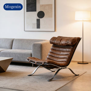 Sillón Reclinable de Acero Suave Moderno Italiano de Lujo, Sofá Marrón para Sala de Estar, Hotel, Apartamento, en Oferta - Product Image 2