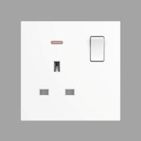 Prise murale multifonction OEM avec double interrupteur 13A, néon et ports USB Type-C intégrés