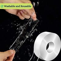 Autocollant en gel transparent découpé sur mesure, adhésif amovible multi-usages, lavable, réutilisable, épaisseur 1-2 mm, ruban adhésif nano double face